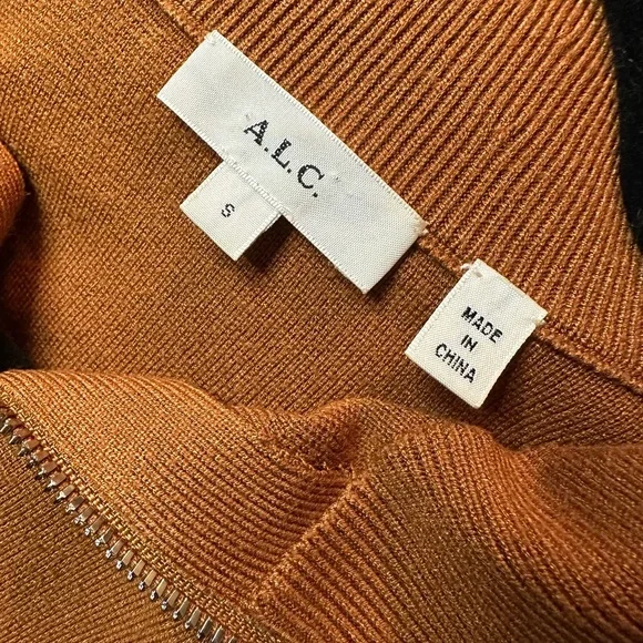 A.L.C. Brown Long Sleeve Turtleneck Dress Small - Picture 3 of 4